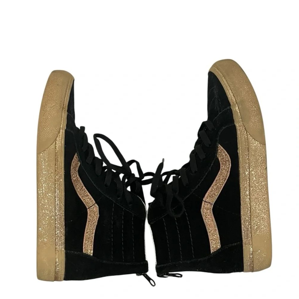 Vans | black gold‎ sk8-hi zip Girls Youth Trainers Little Girl 2